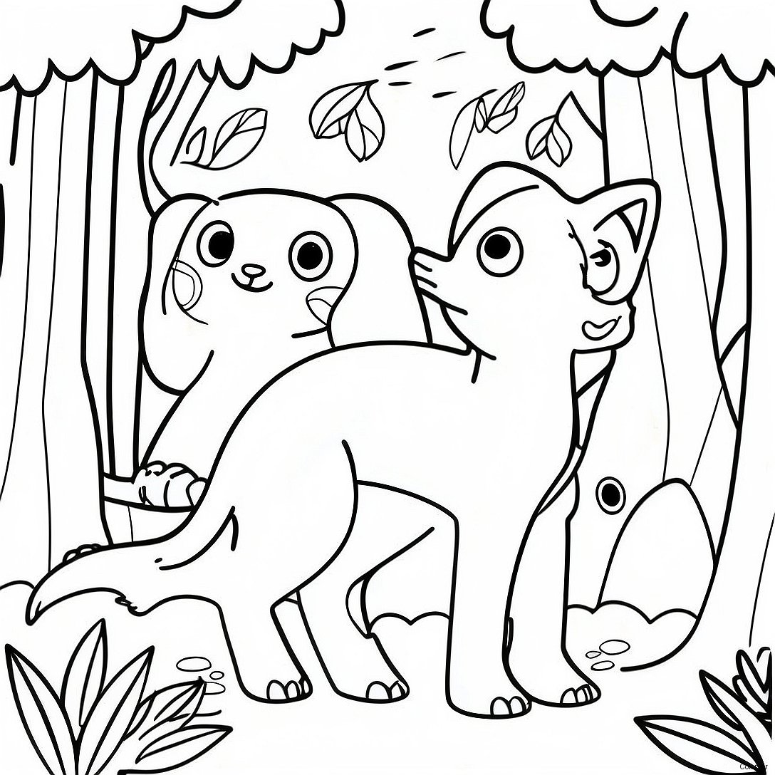 Lush Green Rainforest Animals Coloring Page 30059 27045