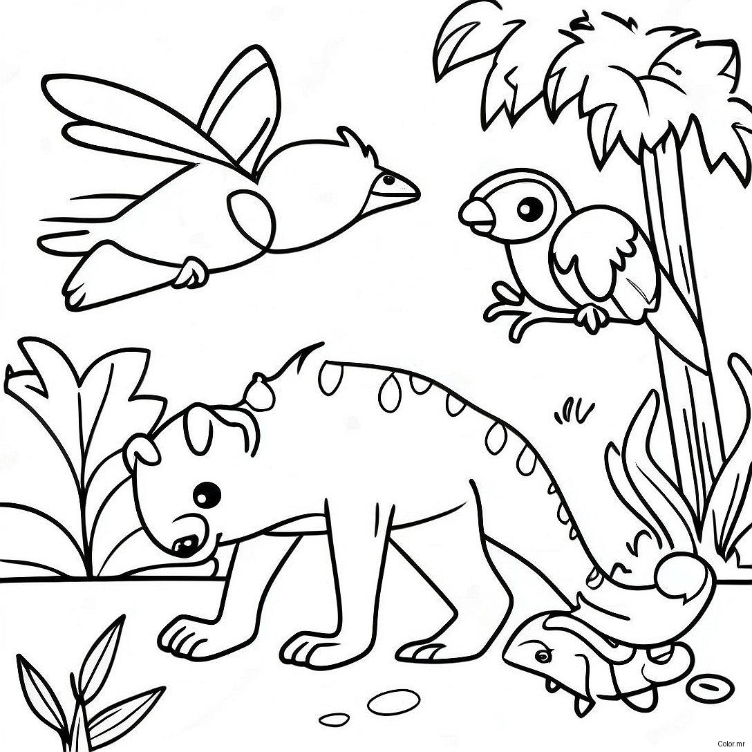 Lush Green Rainforest Animals Coloring Page 30059 27046