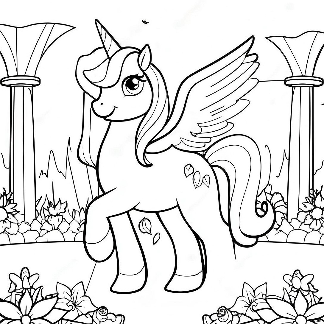 Magical Princess Celestia In A Garden Coloring Page 8015 6510