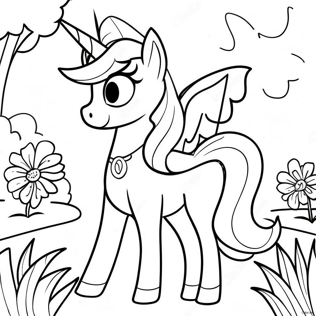 Magical Princess Celestia In A Garden Coloring Page 8015 6511