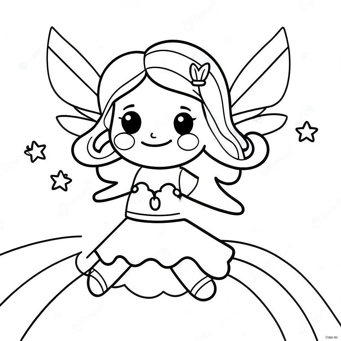 Magical Rainbow Fairy With Sparkling Wings Coloring Page 43032 35833