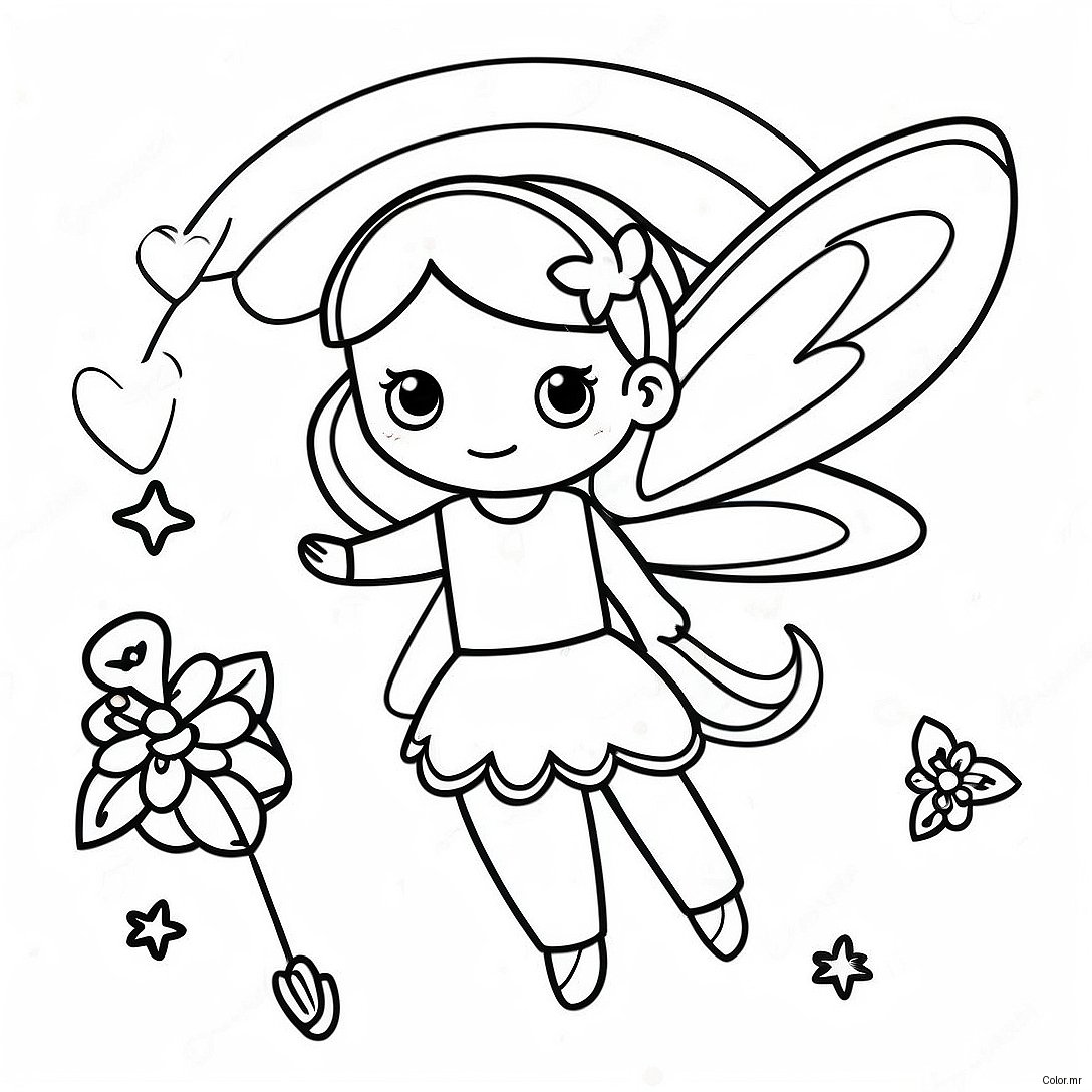 Magical Rainbow Fairy With Sparkling Wings Coloring Page 43032 35835