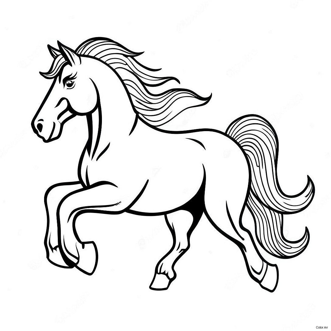 Majestic Clydesdale Horse In Motion Coloring Page 42732 35597