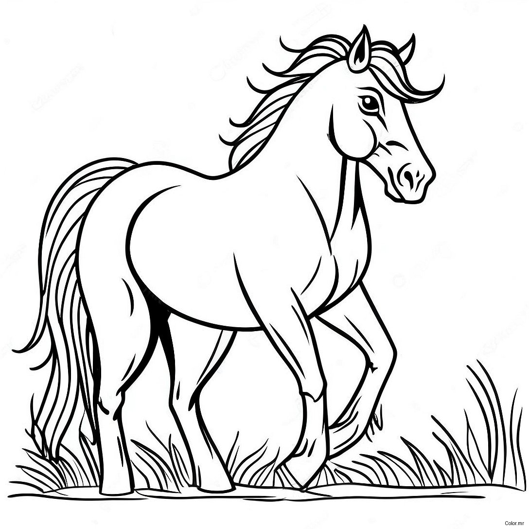 Majestic Clydesdale Horse In Motion Coloring Page 42732 35598