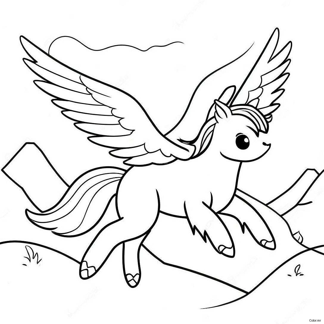 Majestic Hippogriff Flying Over Mountains Coloring Page 71424 59026