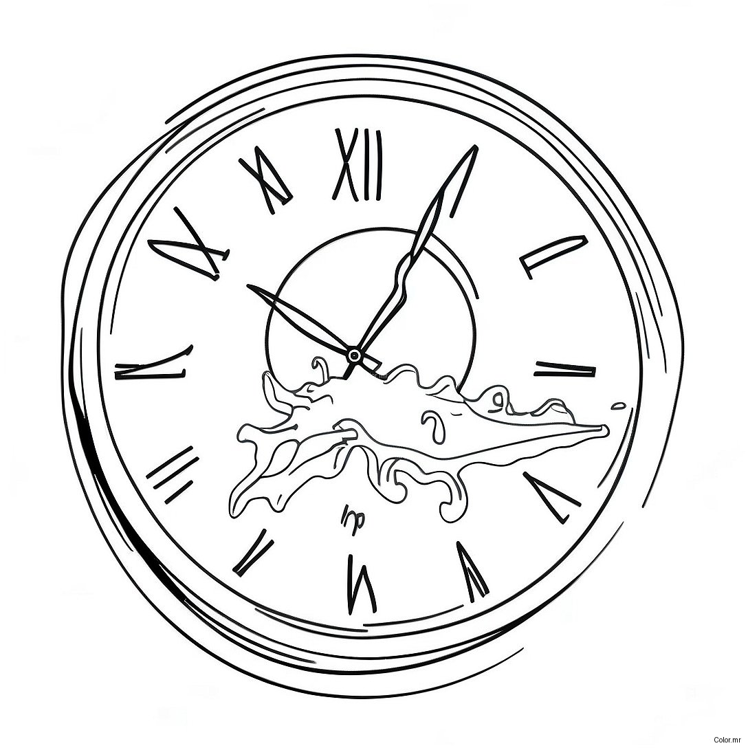 Melting Clocks Salvador Dali Coloring Page 67253 55477