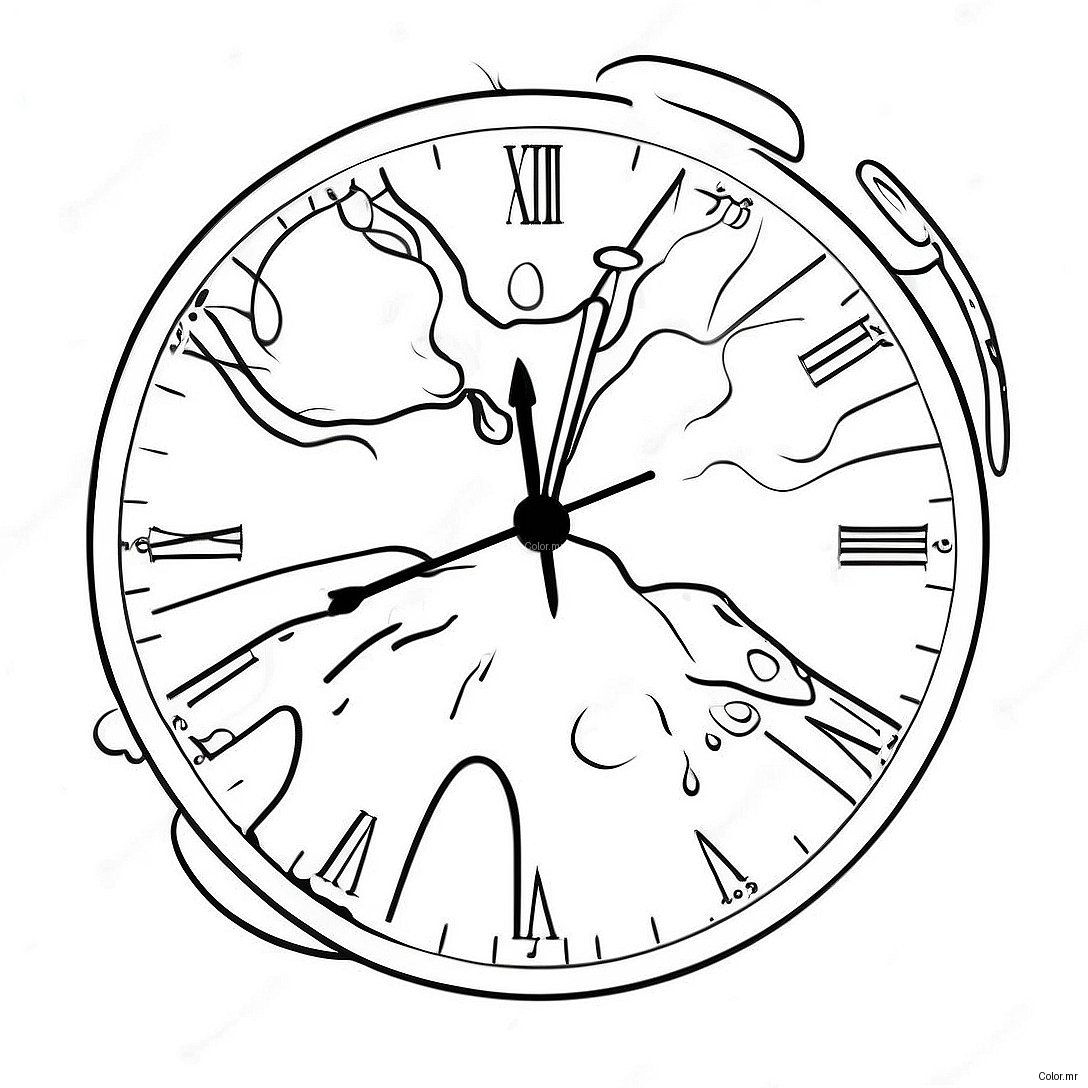 Melting Clocks Salvador Dali Coloring Page 67253 55478