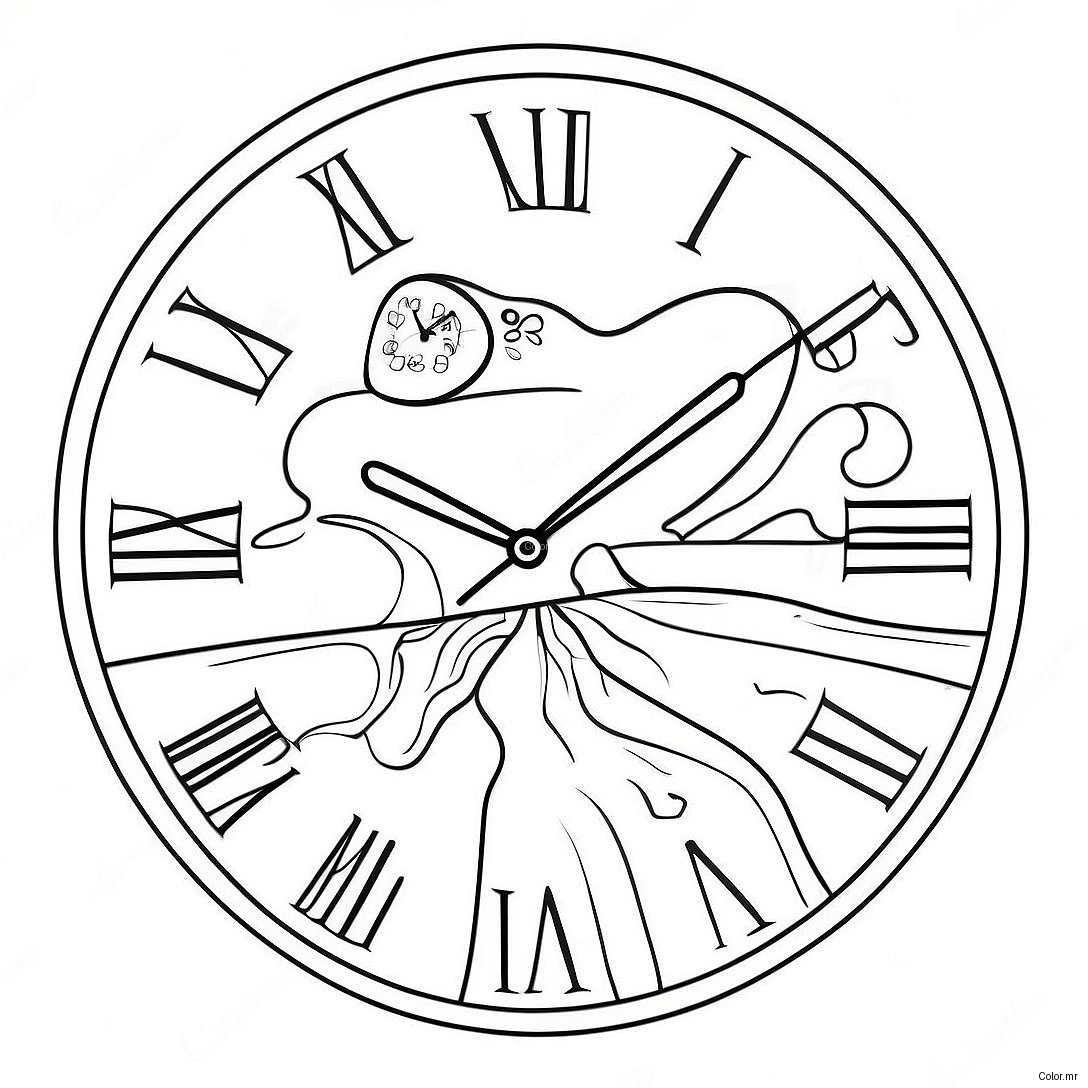 Melting Clocks Salvador Dali Coloring Page 67253 55480