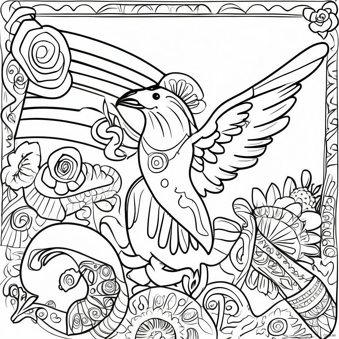 Mexican Independence Day Symbols Coloring Page 39238 32579