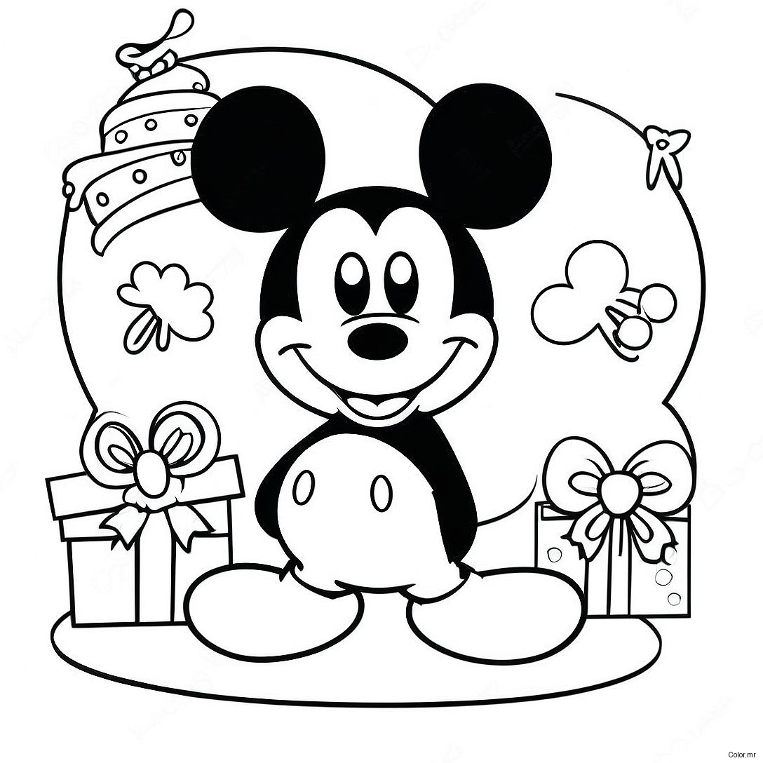 Mickey Mouse Birthday Celebration Coloring Page 47274 39331