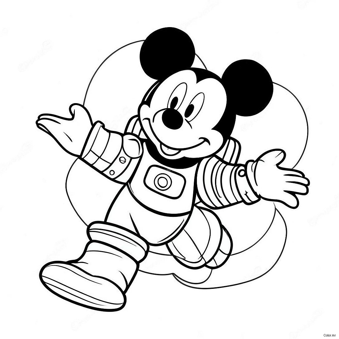 Mickey Mouse In A Colorful Spacesuit Coloring Page 71434 59029