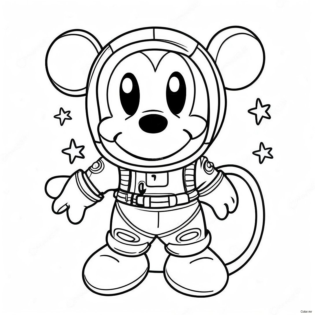 Mickey Mouse In A Colorful Spacesuit Coloring Page 71434 59031