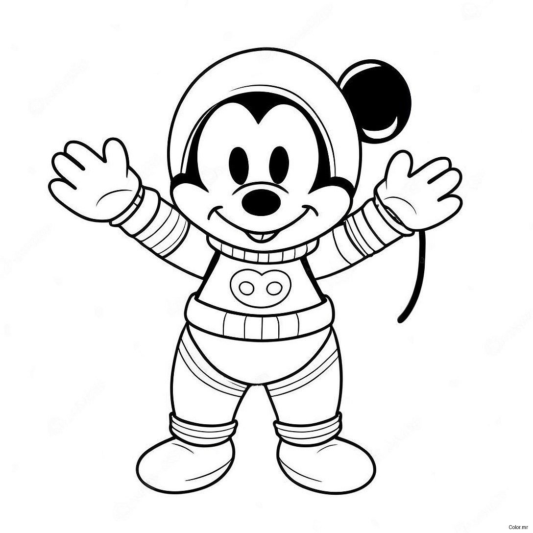 Mickey Mouse In A Colorful Spacesuit Coloring Page 71434 59032