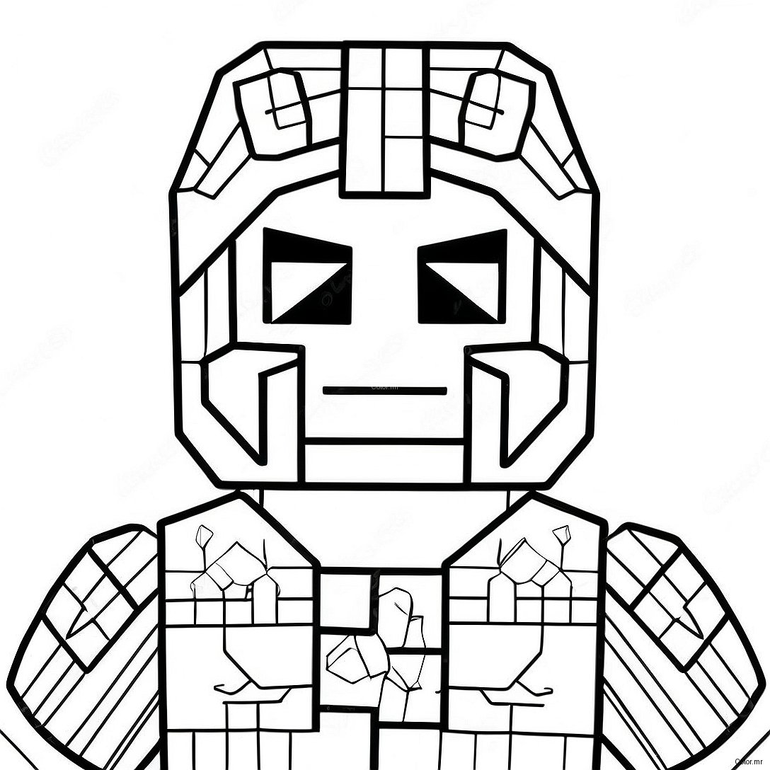 Minecraft Steve With Diamond Armor Coloring Page 24716 22667