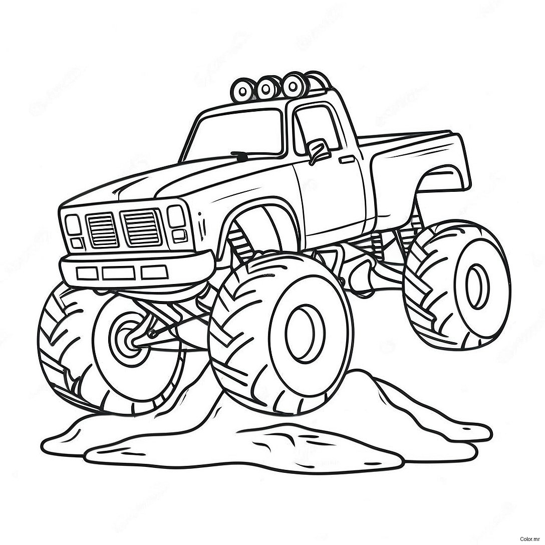Monster Mud Truck Racing Coloring Page 42862 35695