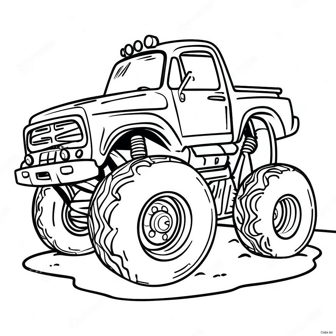Monster Mud Truck Racing Coloring Page 42862 35696