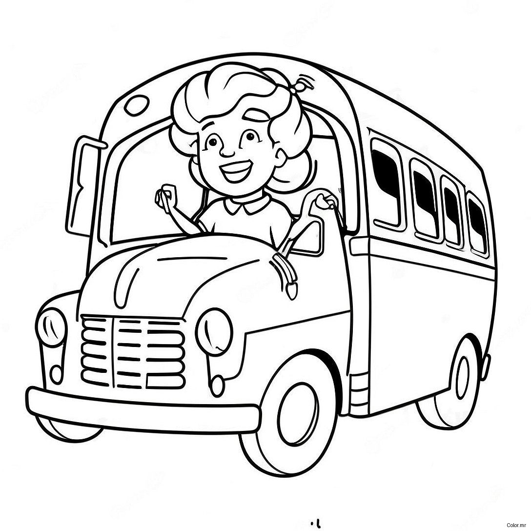 Ms Frizzle Driving The Magic School Bus Coloring Page 4762 3832