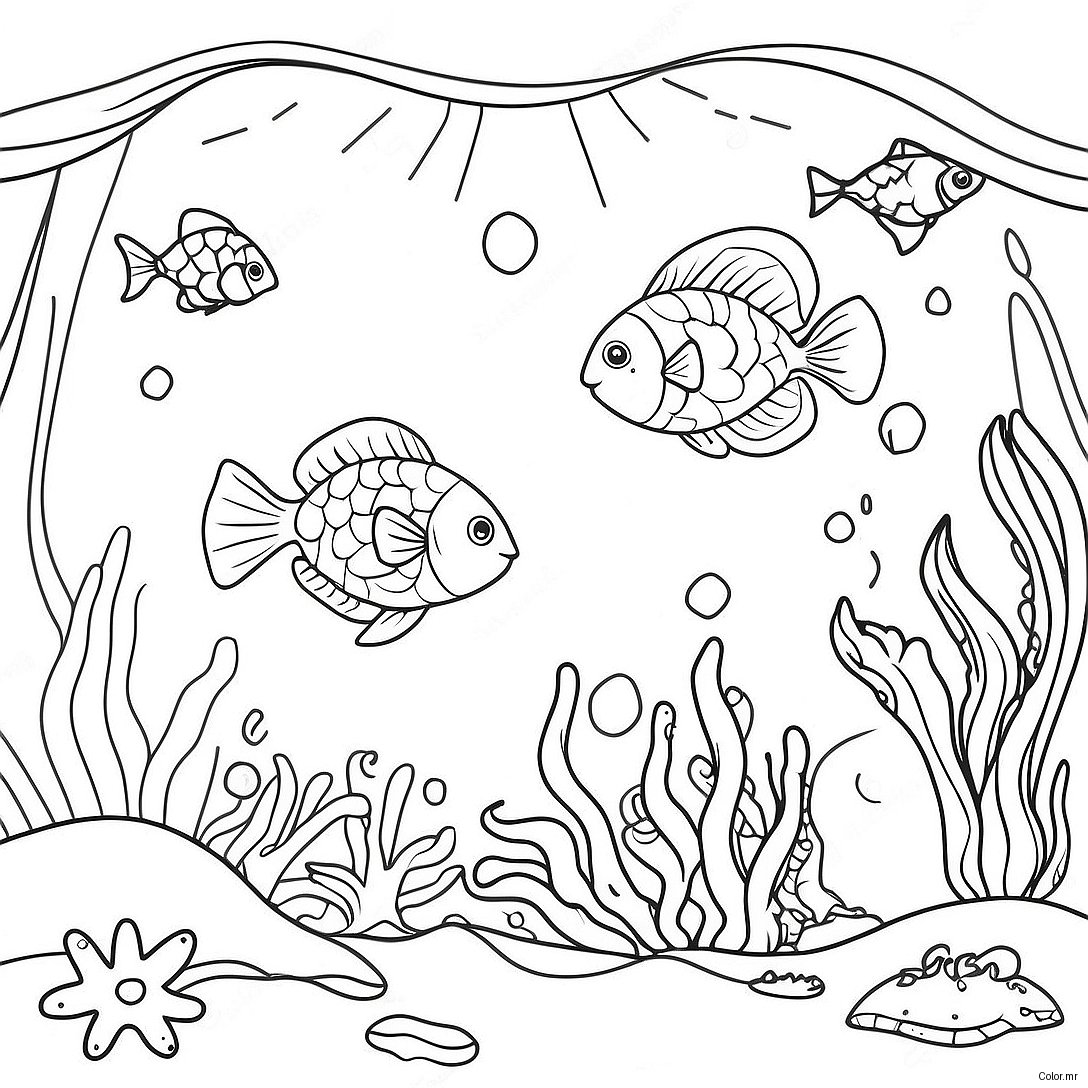 Mystical Atlantis Underwater Scene Coloring Page 72685 60018