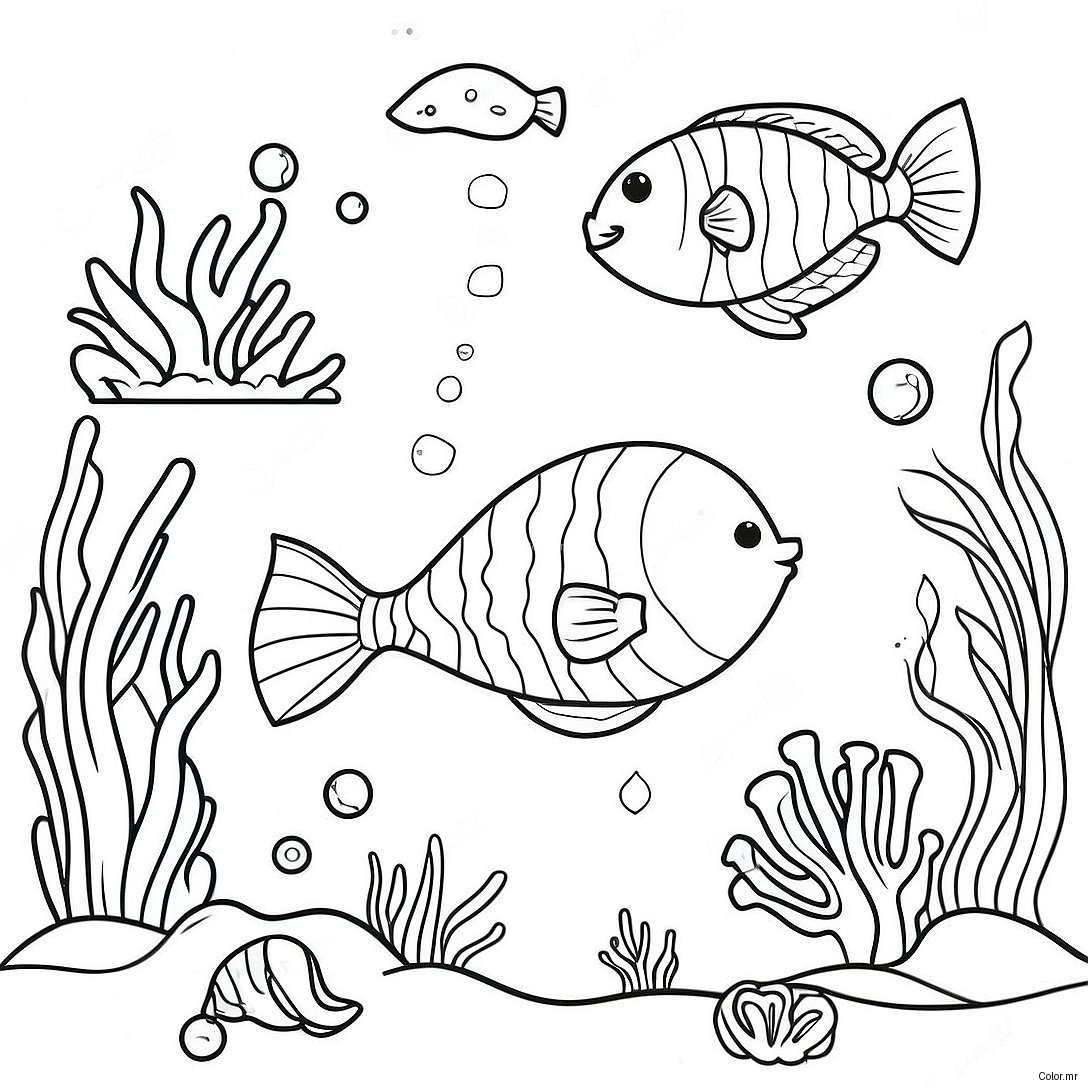 Mystical Atlantis Underwater Scene Coloring Page 72685 60020