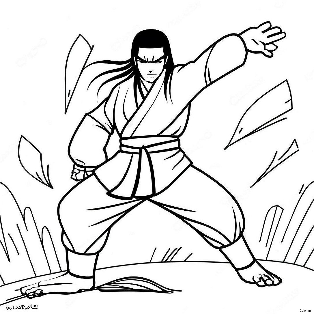 Neji In Posa Di Battaglia Dinamica Pagina Da Colorare 72425 59814