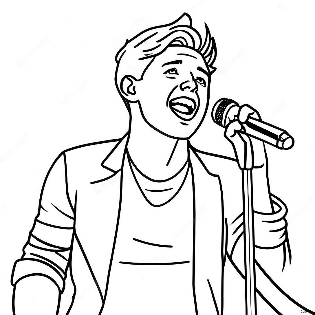 Niall Horan Singing On Stage Coloring Page 69974 57641