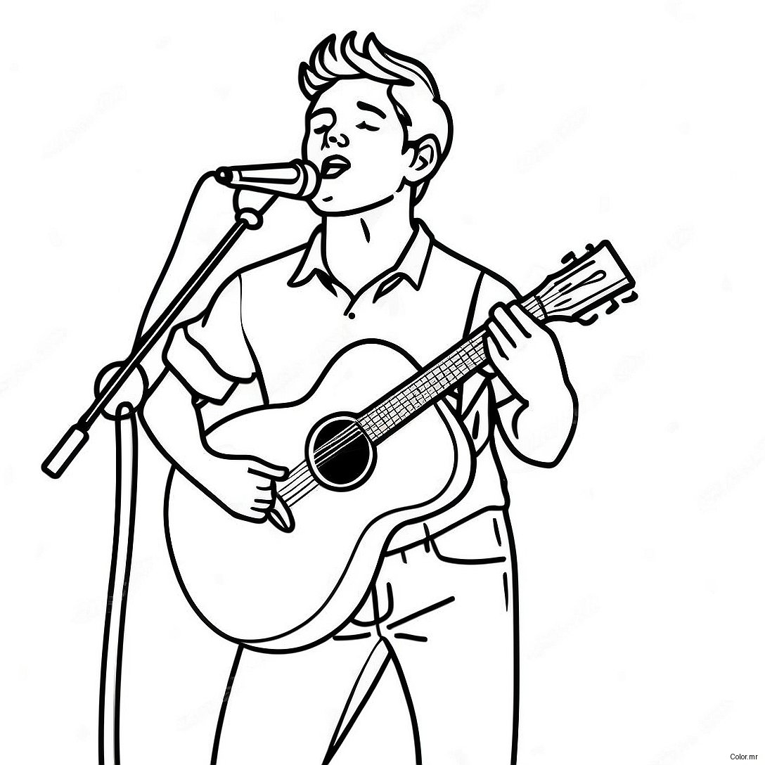 Niall Horan Singing On Stage Coloring Page 69974 57862