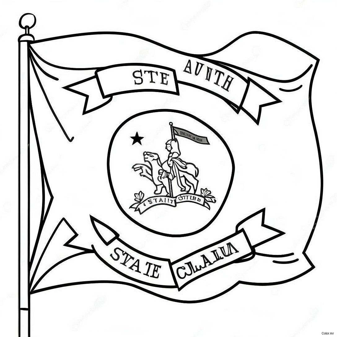 North Carolina State Flag Coloring Page 47423 39447