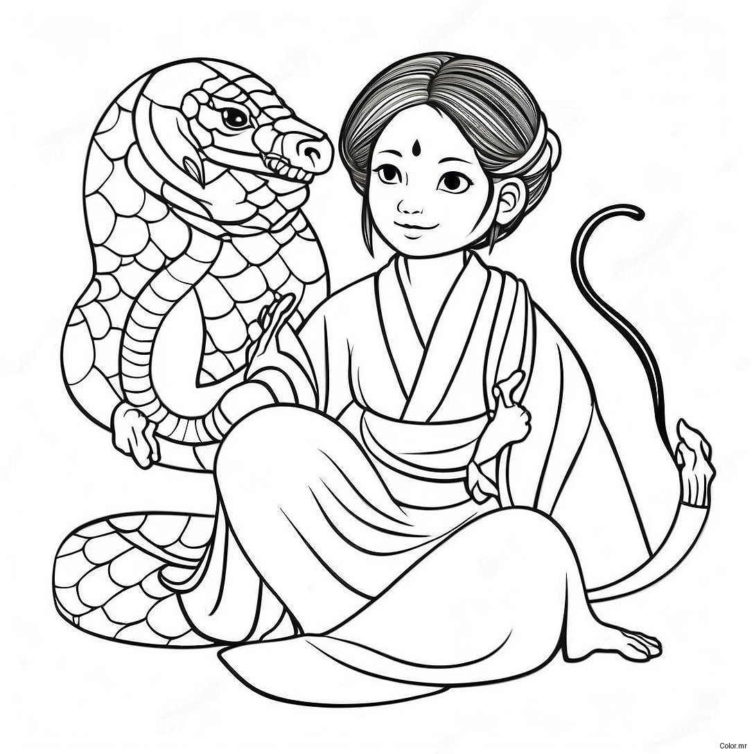 Obanai Iguro With Serpent Pet Coloring Page 33202 17439