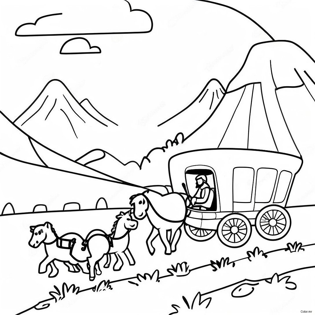 Oregon Trail Adventure Coloring Page 28616 25906