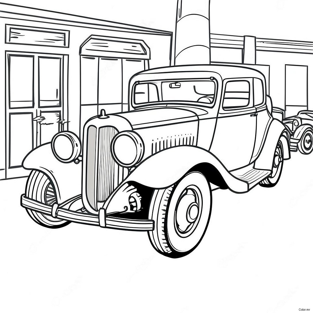 Pagina Da Colorare Auto Vintage Classica 38717 32181