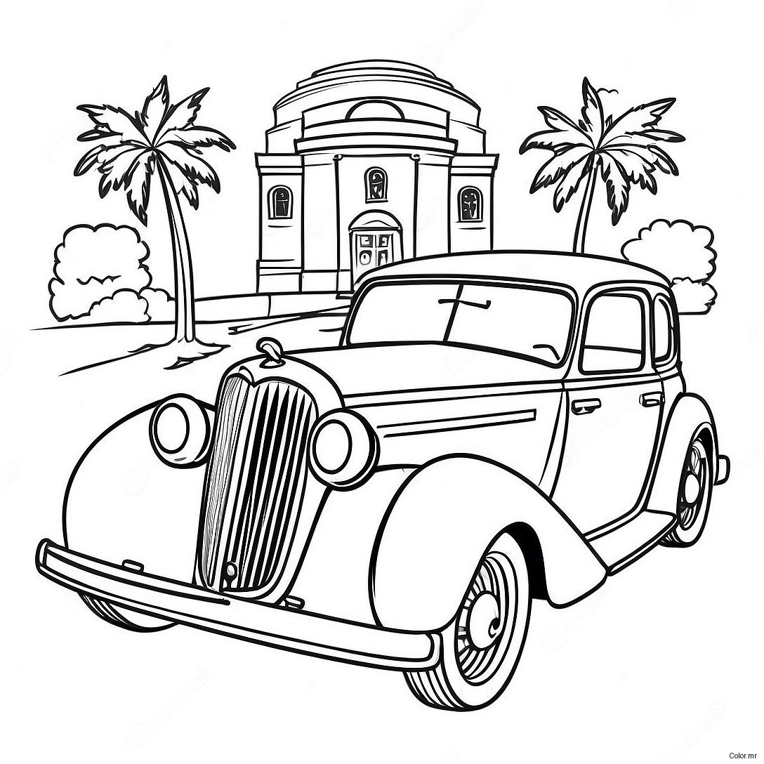 Pagina Da Colorare Auto Vintage Classica 38717 32182