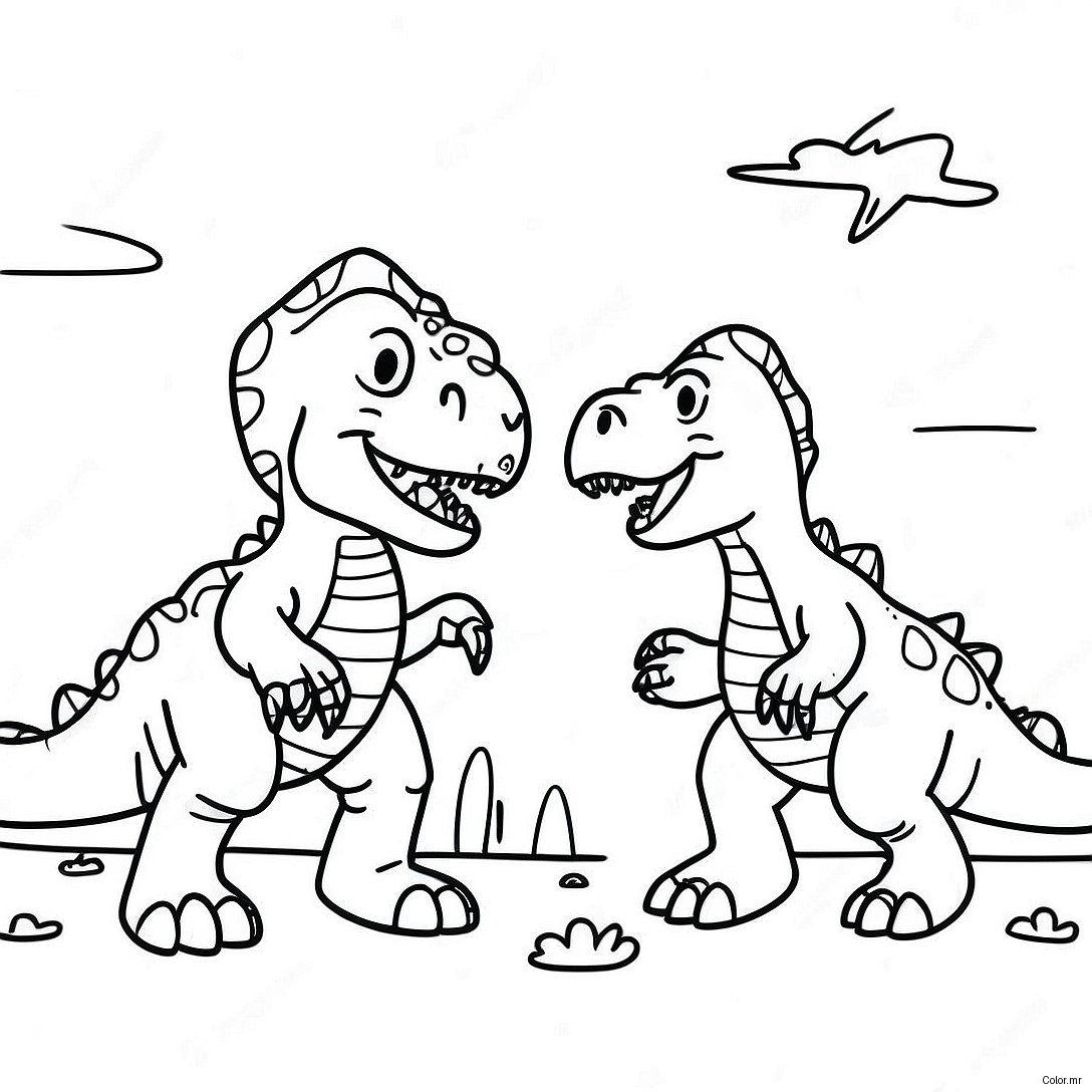 Pagina Da Colorare Battaglia T Rex Vs Triceratopo 50365 41994