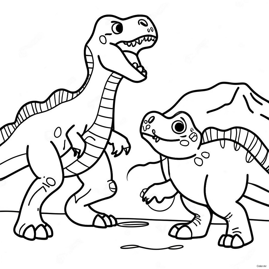 Pagina Da Colorare Battaglia T Rex Vs Triceratopo 50365 41995