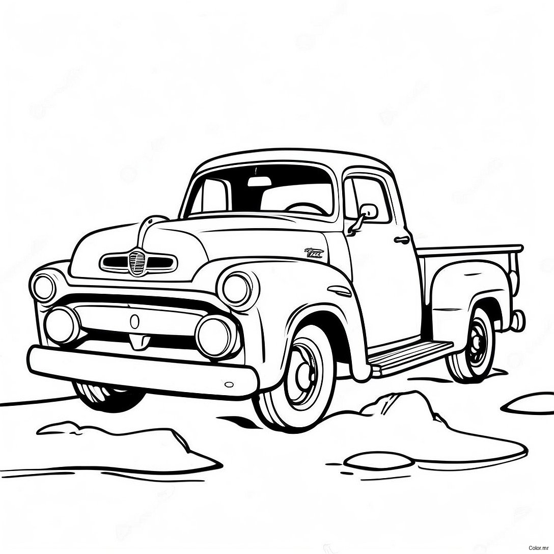 Pagina Da Colorare Camion Pickup Vintage 28526 25845