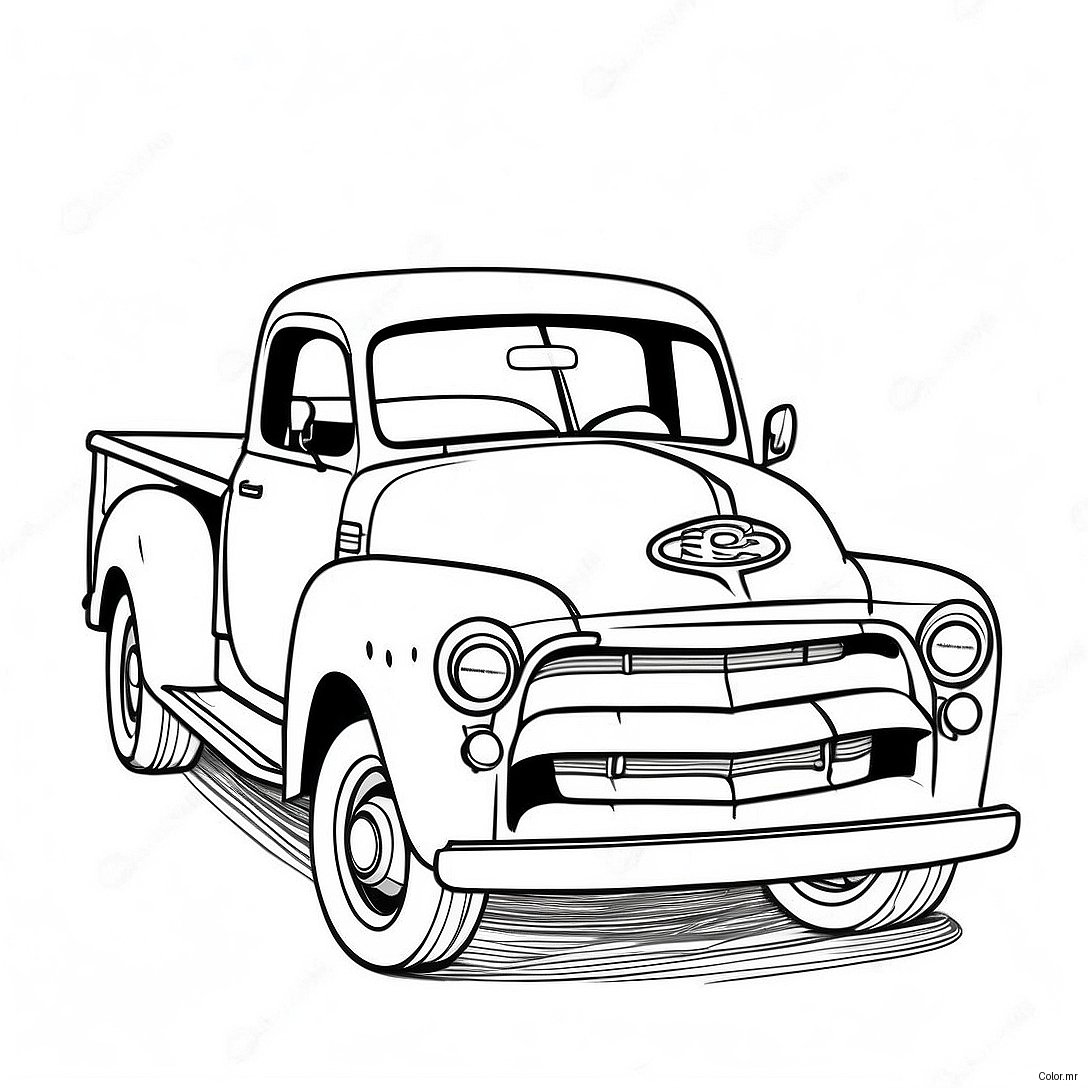 Pagina Da Colorare Camion Pickup Vintage 28526 25846