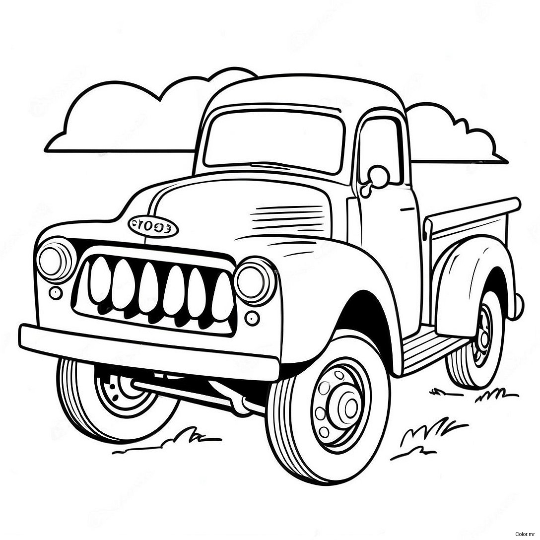 Pagina Da Colorare Camion Pickup Vintage 28526 25847
