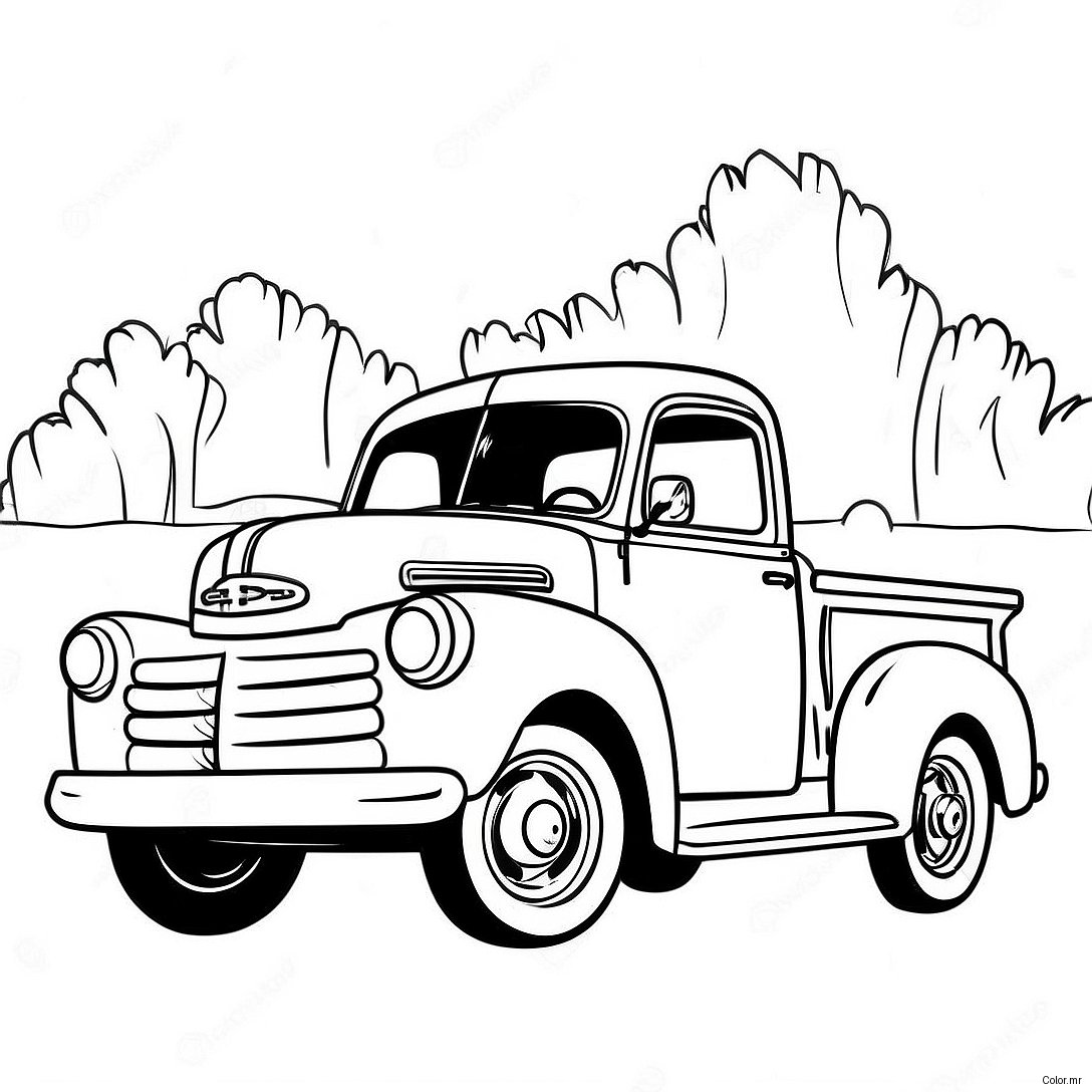 Pagina Da Colorare Camion Pickup Vintage 28526 25848