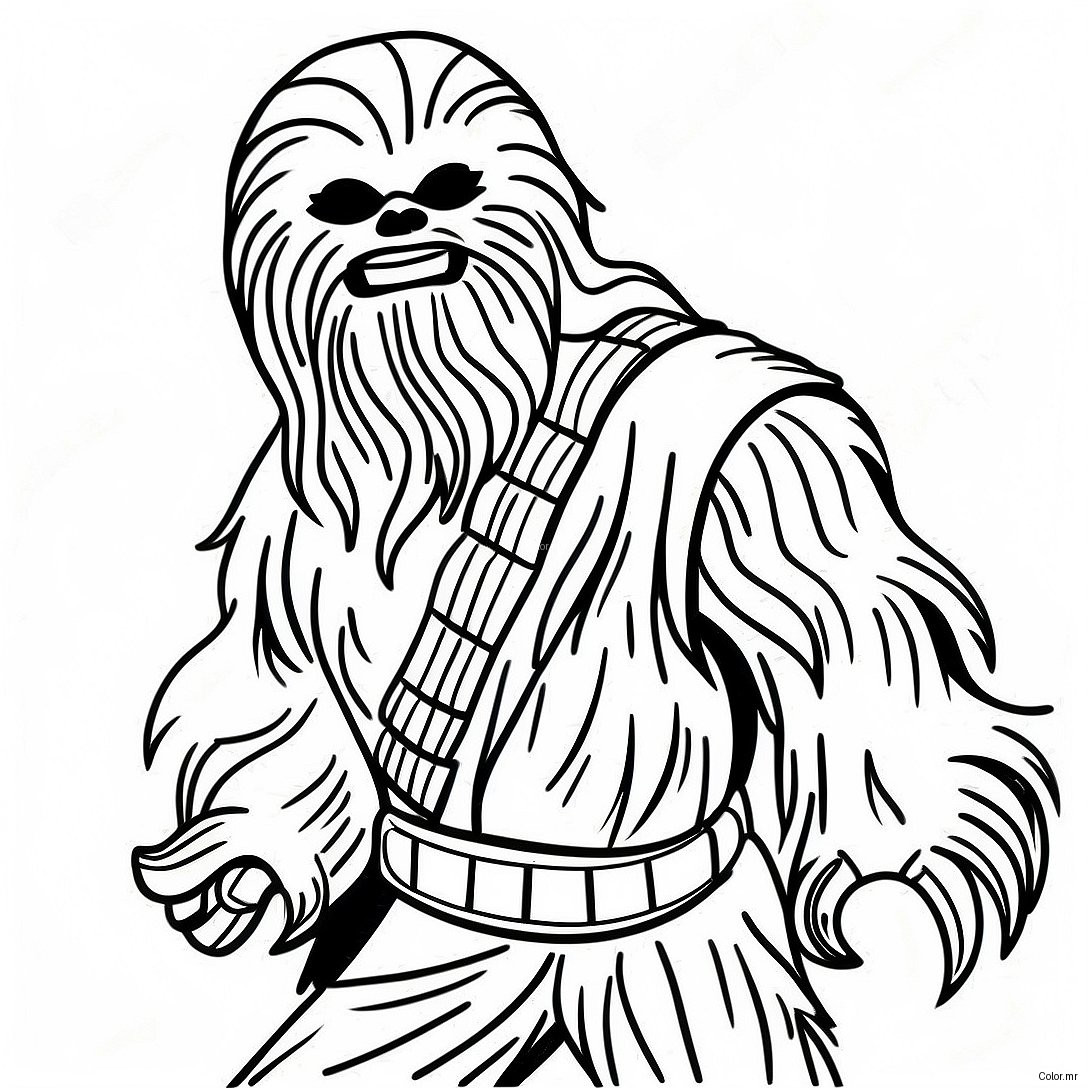 Pagina Da Colorare Chewbacca In Posa Da Battaglia 19189 16041