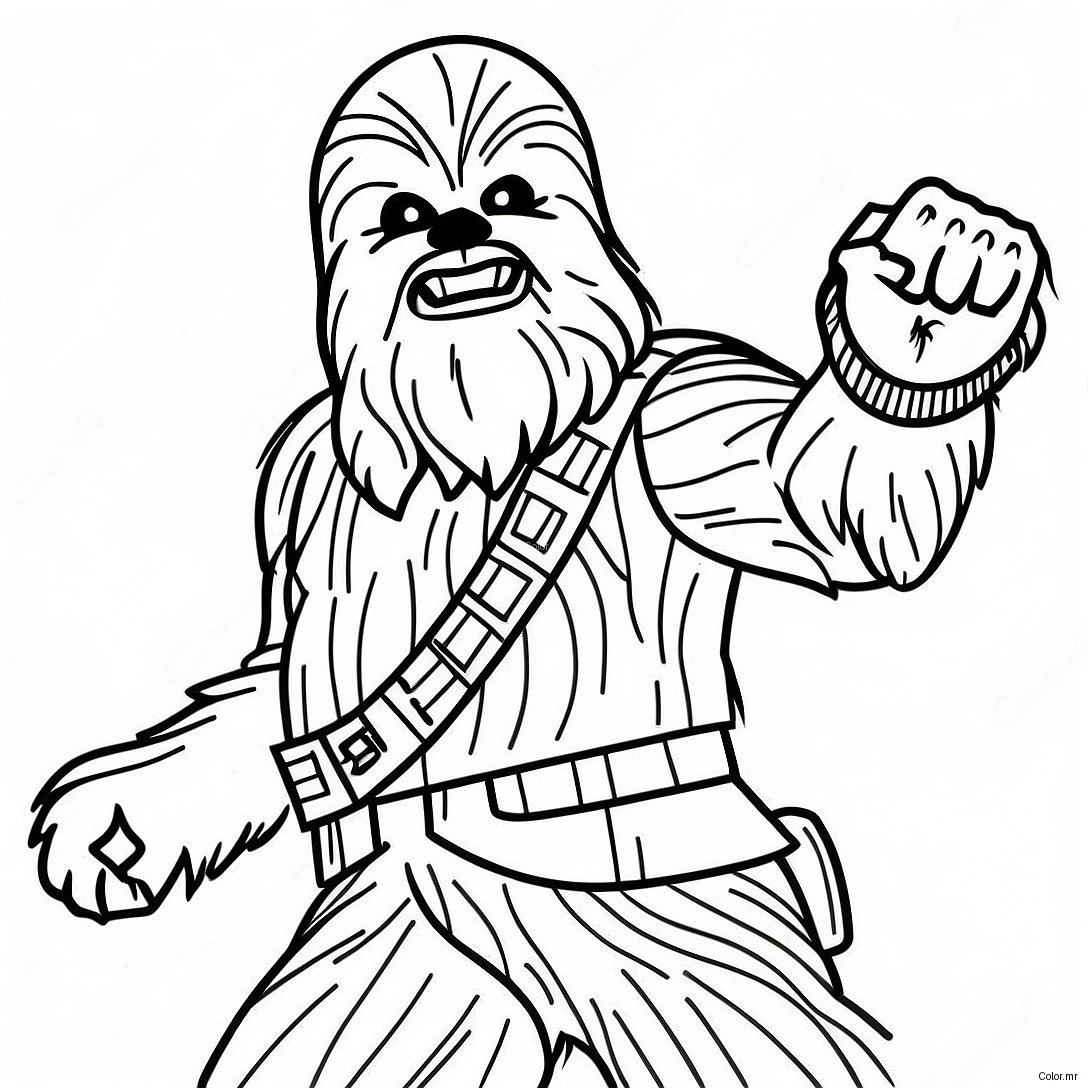 Pagina Da Colorare Chewbacca In Posa Da Battaglia 19189 16042