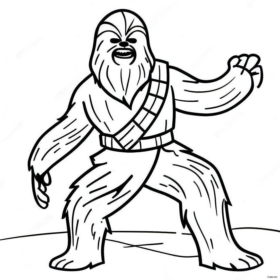 Pagina Da Colorare Chewbacca In Posa Da Battaglia 19189 16043