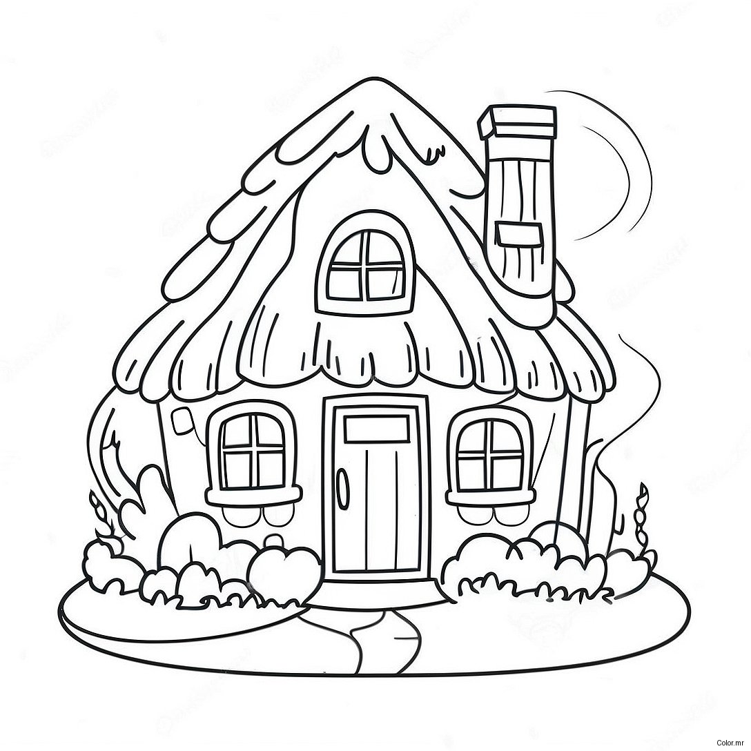 Pagina Da Colorare Cottage Accogliente 65351 54005