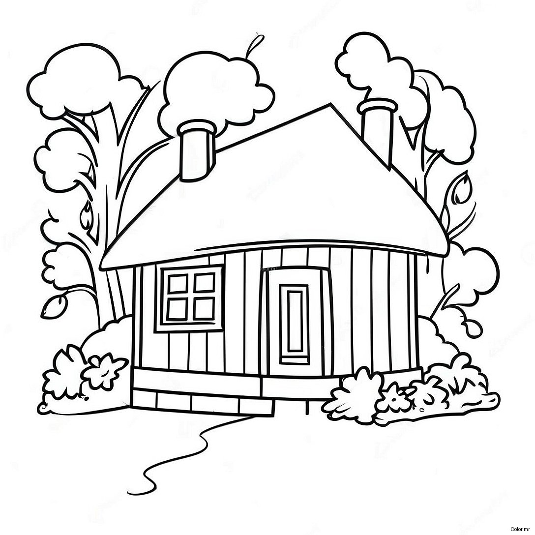 Pagina Da Colorare Cottage Accogliente 65351 54007