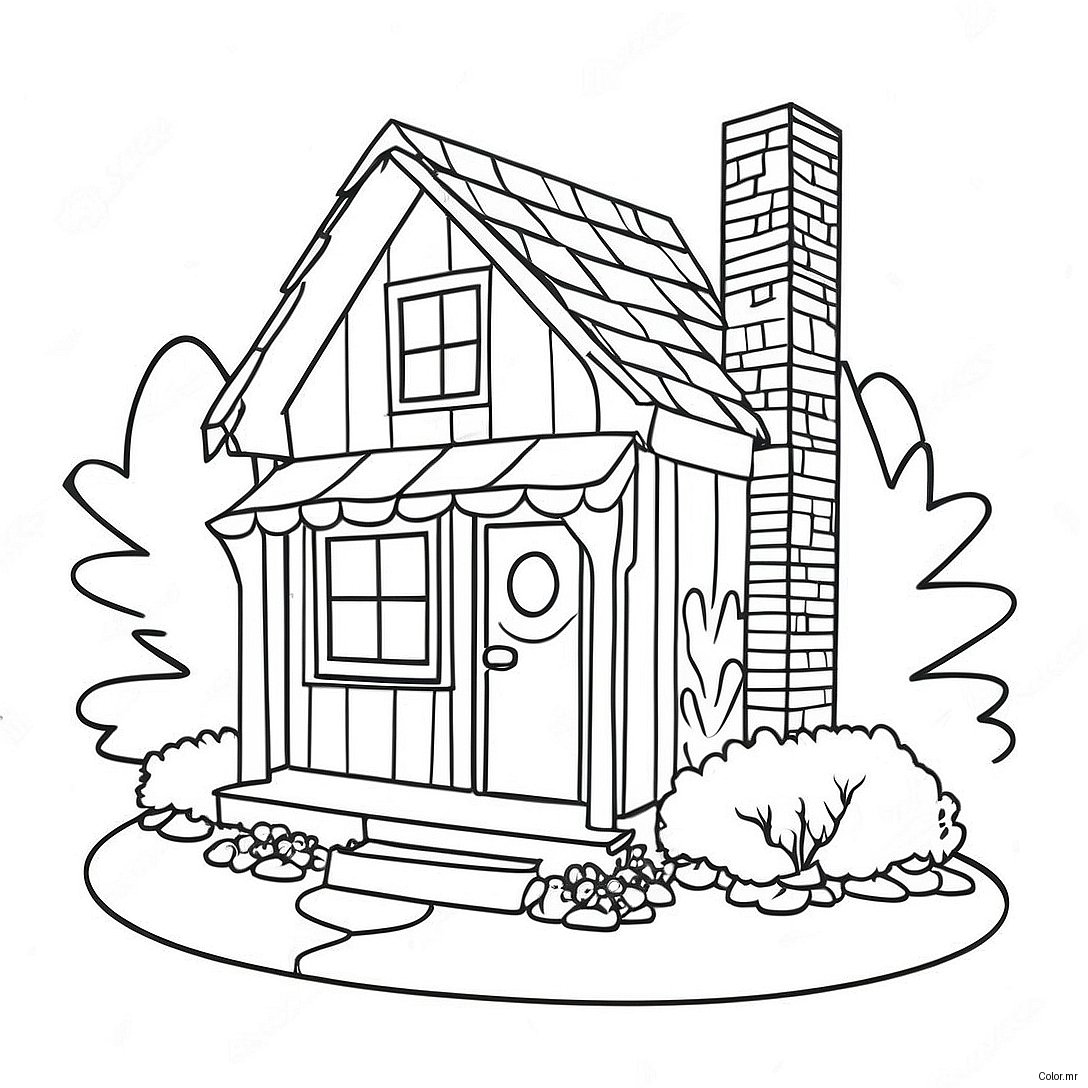 Pagina Da Colorare Cottage Accogliente 65351 54008