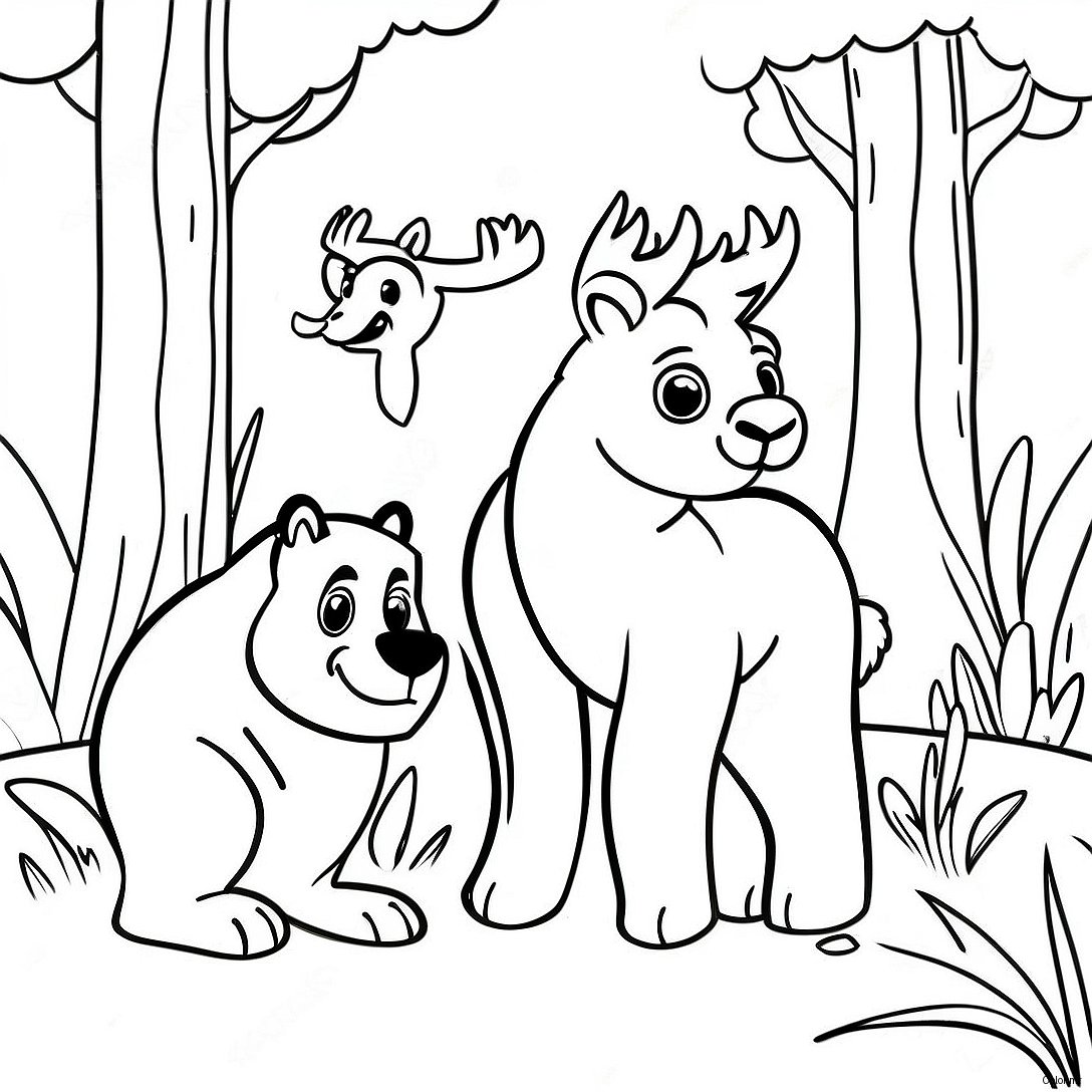 Pagina Da Colorare Degli Amici Animali Della Stagione Aperta 38567 32061