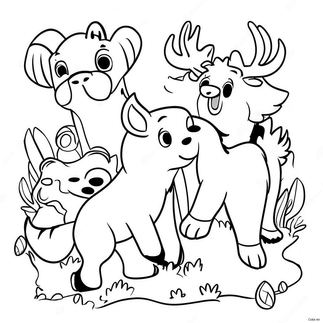 Pagina Da Colorare Degli Amici Animali Della Stagione Aperta 38567 32062