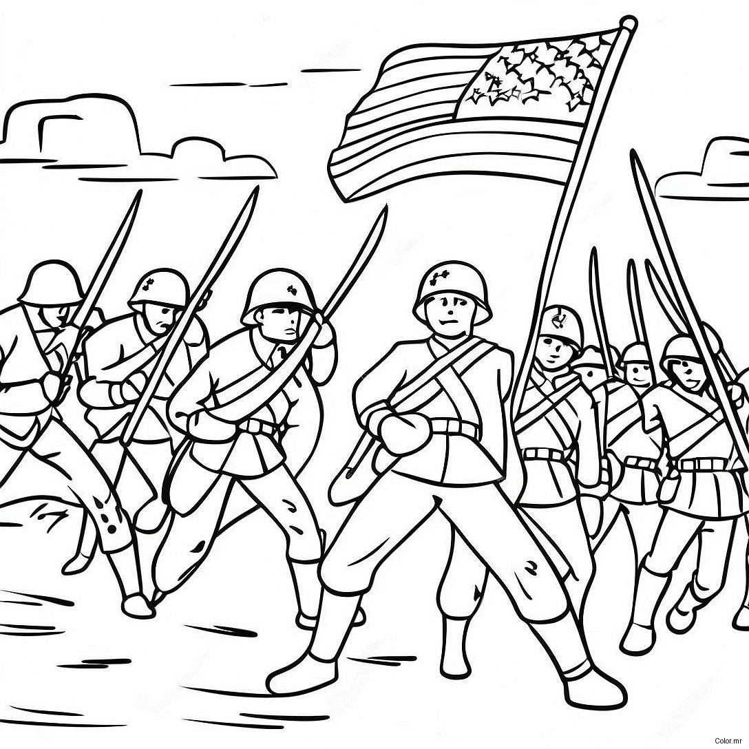 Pagina Da Colorare Dei Soldati Patriottici In Battaglia 10197 8381
