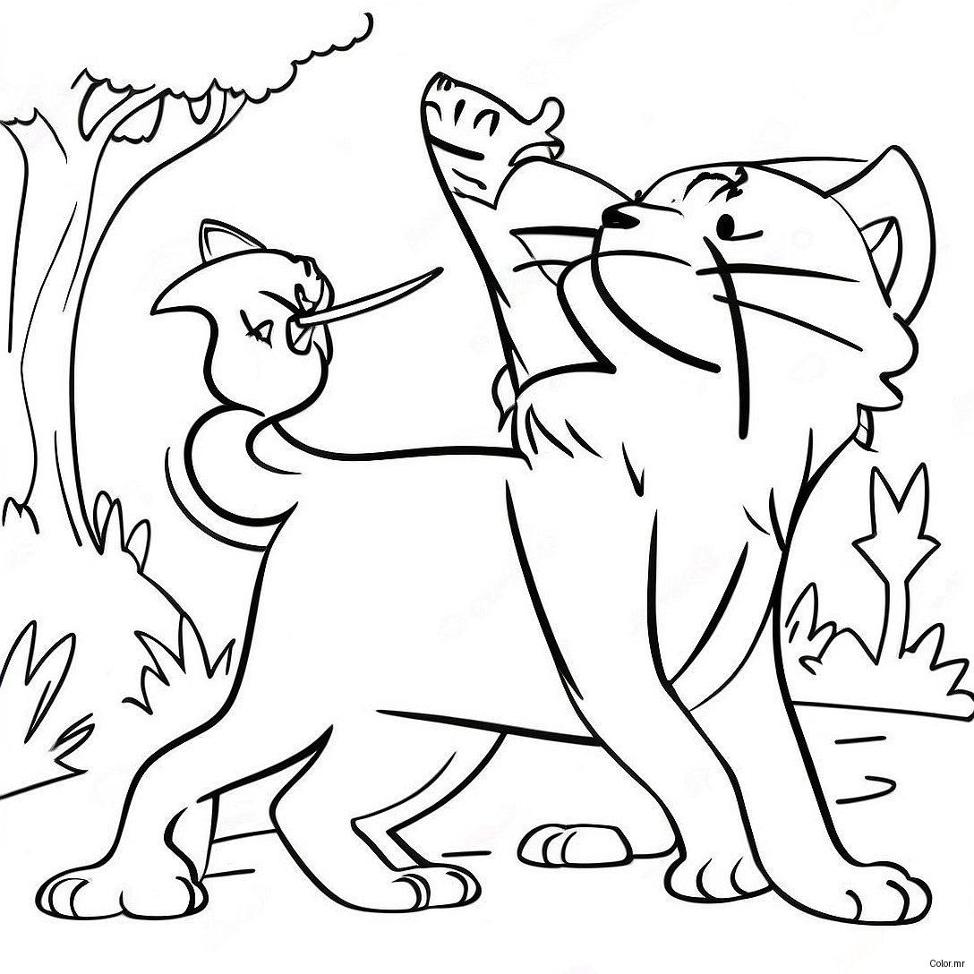 Pagina Da Colorare Dei Warrior Cats In Battaglia 34753 28942