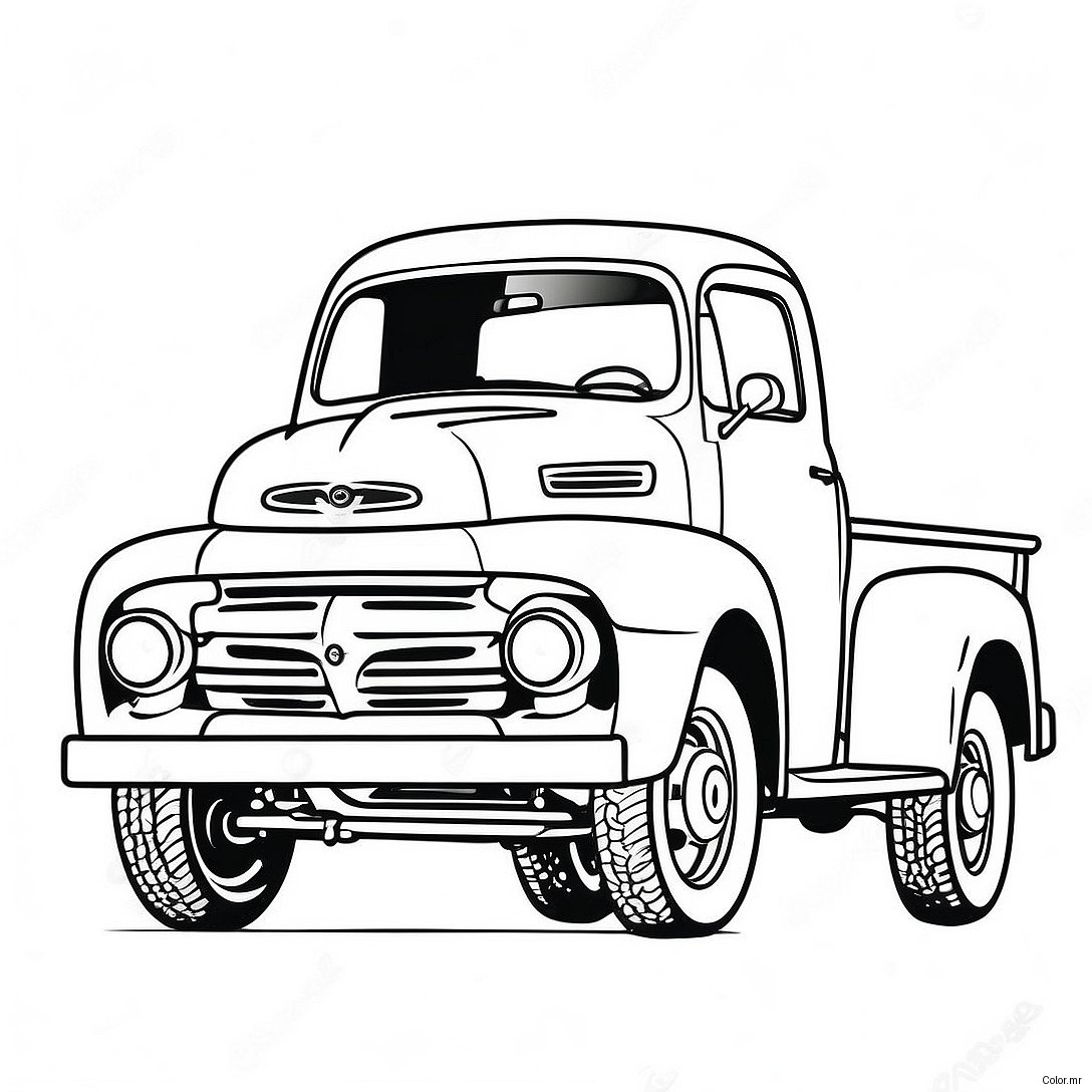 Pagina Da Colorare Del Camion Ford Vintage 5885 4701