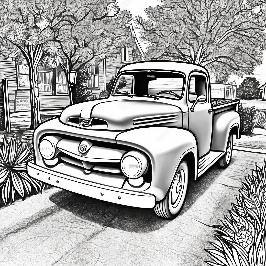 Pagina Da Colorare Del Camion Ford Vintage 5885 4702