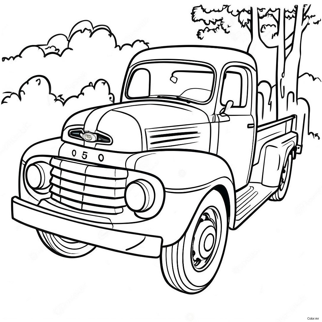 Pagina Da Colorare Del Camion Ford Vintage 5885 4703